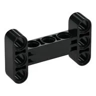 Technic Beam 3 x 5 Thick [90° Offset Centre Beam Holes] / Black