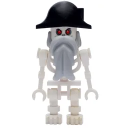 Skeleton, Red Eyes, Bicorne Hat, Light Bluish Gray Beard