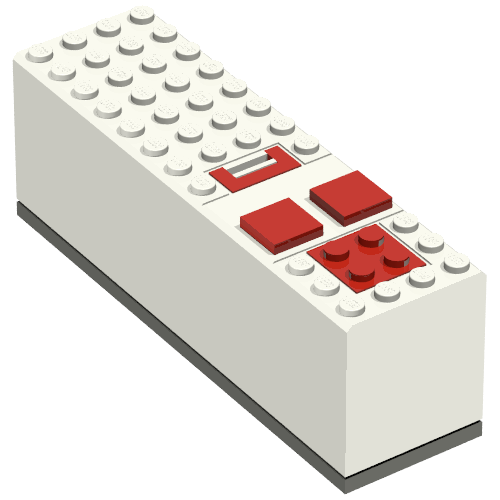 Lego Battery Box, 9V 4 x 14 x 4 with Dark Gray Base [Complete Assembly] / White