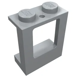 Window 1 x 2 x 2 Plane, Solid Studs / Light Bluish Gray