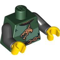 Lego Torso Armor, Dragon Head Quarters with Chain Print, Black Arms, Yellow Hands
