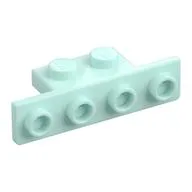 Bracket 1 x 2 - 1 x 4 [Rounded Corners at Bottom, Square Corners at Top] / Light Aqua