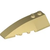 Brick Wedged, Curved 6 x 2 Left, Inner Ridges / Tan