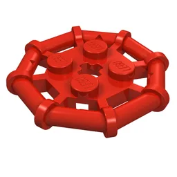 Plate Special 2 x 2 with Bar Frame Octagonal / Red