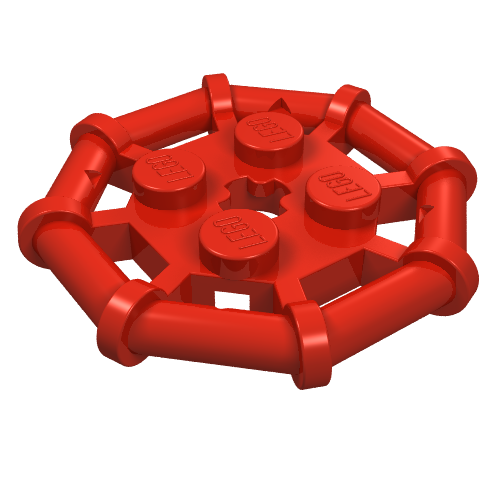 Lego Plate Special 2 x 2 with Bar Frame Octagonal / Red