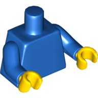 Lego Torso, Blue Arms, Yellow Hands [Plain] / Blue
