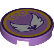 Tile Round 2 x 2 with Wind Power Icon Print / Medium Lavender