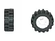 Wheel 8mm D. x 6mm with Black Tire 15mm D. x 6mm Offset Tread Small - Band Around Center of Tread (4624 / 87414) / White