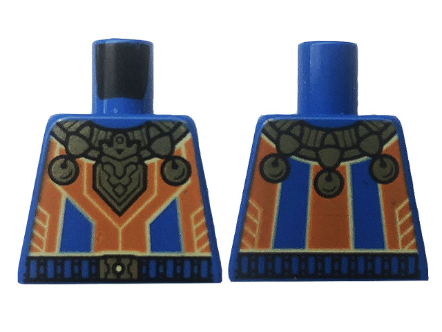 Lego Torso Nexo Knights Orange Stripes with Gold Bells and Trim Pattern