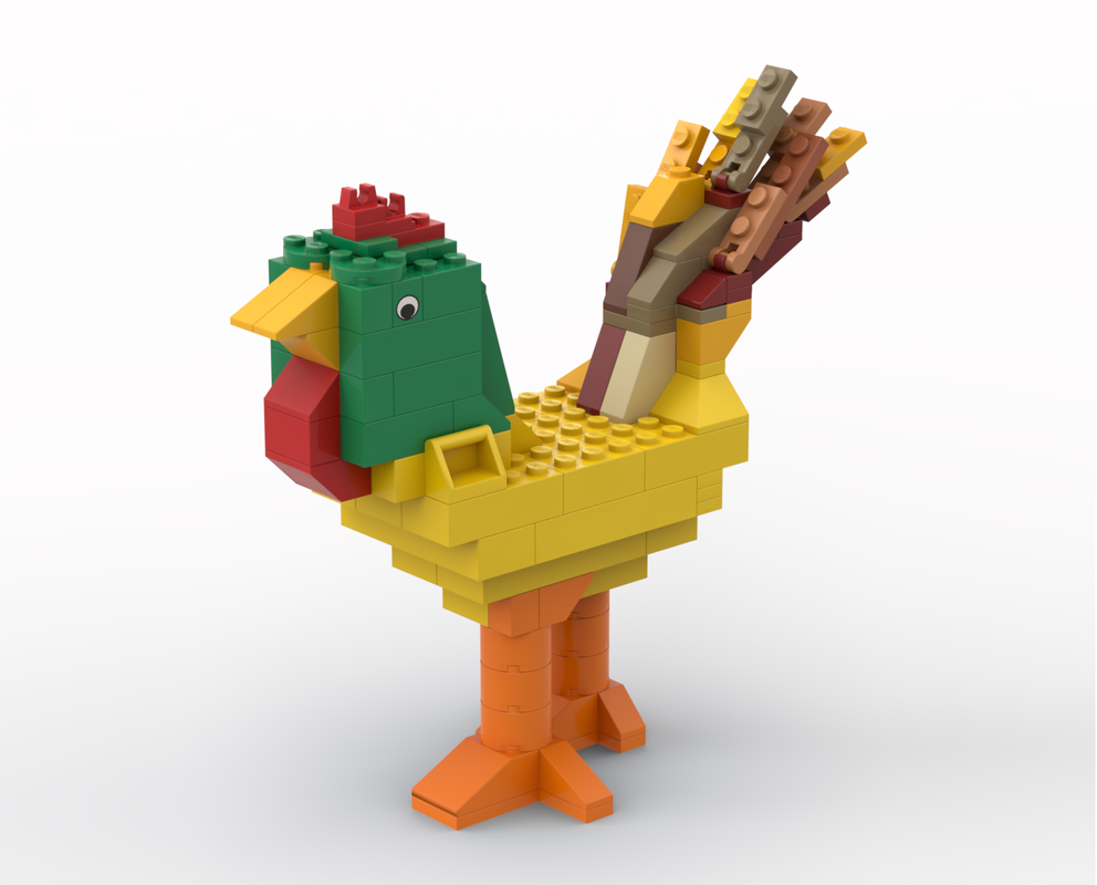 Lego Brick built Rooster (simple)