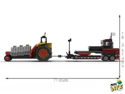 Pulling tractor with sled
