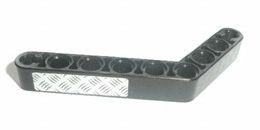 Lego Technic, Liftarm, Modified Bent Thick 1 x 9 (6 - 4) with Tread Plate Pattern (Sticker) - Set 8273