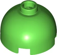 Brick, Round 2 x 2 Dome Top / Bright Green