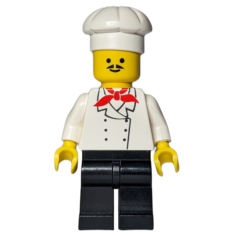 Lego Chef, Red Neckerchief, Black Legs, Moustache