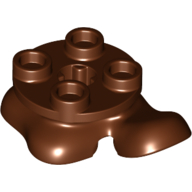 Lego Feet, 2 x 2 x 2/3, Front Left Foot Forward with 4 Studs on Top / Reddish Brown