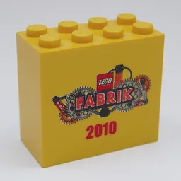 Brick 2 x 4 x 3 with 'LEGO Fabrik 2010' Print / Yellow
