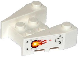 Lego Wedge 3 1/2 x 4 with Stud Notches with Rivets, Black Lines and Flames Pattern on Both Sides (Stickers) - Set 70142