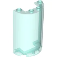 Cylinder Half 2 x 4 x 5 with 1 x 2 cutout / Trans-Light Blue