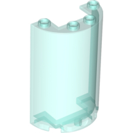 Lego Cylinder Half 2 x 4 x 5 with 1 x 2 cutout / Trans-Light Blue