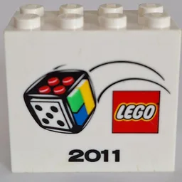 Brick 2 x 4 x 3 with LEGO Games Logo '2011' Print / White