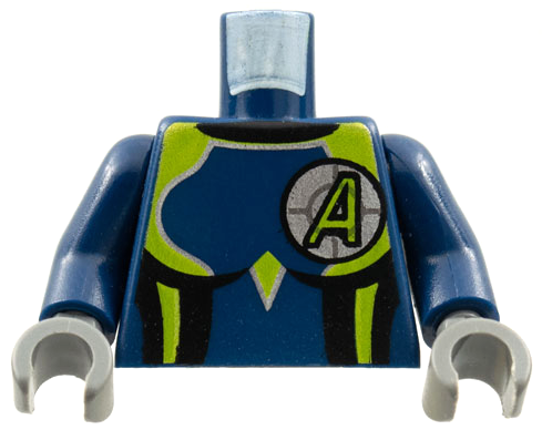 Lego Torso Agents Uniform Female / Dark Blue Arms Pattern / Dark Bluish Gray Hands