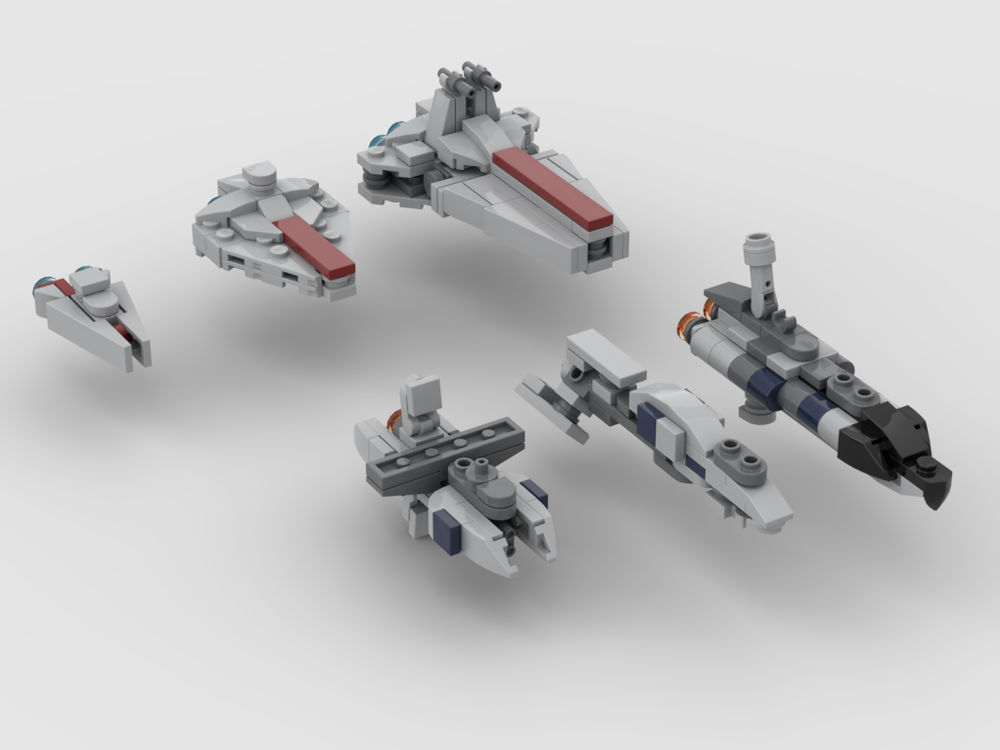 Lego Separatist/Republic Ships Battle Pack (Invisible Hand, Recusant, Munificent, Venator, Acclamator, Arquitens)