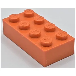Modulex Brick 2 x 4 with M on Studs / Modulex Light Yellow