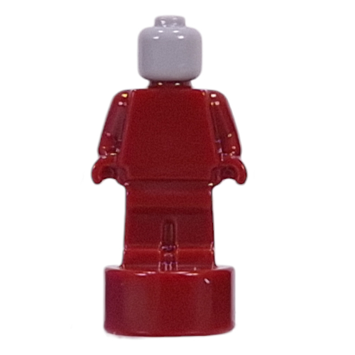 Lego Minifig Trophy Statuette with Light Bluish Grey Head pattern / Dark Red