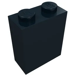Brick 1 x 2 x 2 with Inside Axle Holder / Black