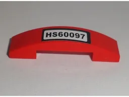Slope, Curved 4 x 1 x 2/3 Double with 'HS60097' Pattern (Sticker) - Set 60097
