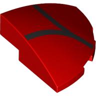Lego Brick Round Corner, Curved 3 x 3 x 1 Quarter Circle, Black Lines (Webbing) Print