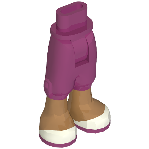 Lego Minidoll Hips and Cropped Trousers with Medium Nougat Legs and White Shoes Print / Magenta