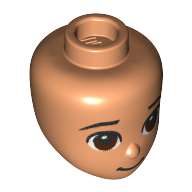 Lego Minidoll Head Dark Brown Eyes print / Nougat