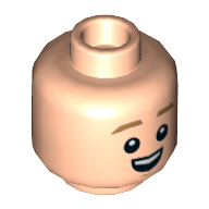 Lego Minifig Head Colin Creevey, Nougat Eyebrows and Chin Dimples, Smile / Worried Print / Light Nougat