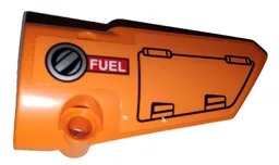 Technic, Panel Fairing # 4 Small Smooth Long, Side B with Hatch and Fuel Filler Cap on Orange Background Pattern (Sticker) - Set 42038