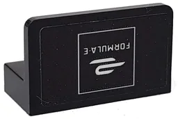 Panel 1 x 2 x 1 with Upside Down White Formula E Logo on Black Background Pattern (Sticker) - Set 76898