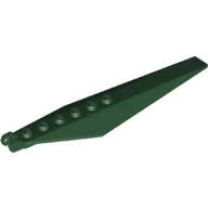 Hinge Plate 1 x 12 Locking with Angled Side Extensions and Tapered Ends, 7 Teeth / Dark Green