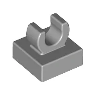 Tile Special 1 x 1 with Clip with Rounded Edges / Light Bluish Gray