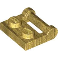 Plate Special 1 x 2 [Side Handle Closed Ends] / Pearl Gold