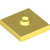 Lego Plate Special 2 x 2 with Groove and Center Stud (Jumper) / Bright Light Yellow