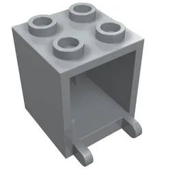 Box 2 x 2 x 2 [Hollow Studs] / Light Bluish Gray