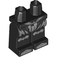 Lego Hips and Black Legs with Silver Armor, Bat Symbols print / Black