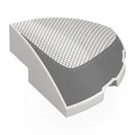Brick Round Corner, Curved 3 x 3 x 1 Quarter Circle with Dark Bluish Grey Mesh, Shape Print