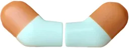 Arm, (Matching Left and Right) Pair with Molded Medium Nougat Short Sleeves  Pattern / Light Aqua