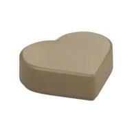 Tile 1 x 1 Heart / Dark Tan