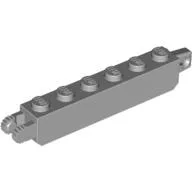 Hinge Brick 1 x 6 Locking with 1 Finger Vertical End and 2 Fingers Vertical End, 9 Teeth / Light Bluish Gray