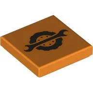 Tile 2 x 2 with Black Wrench/Tyre Logo Print / Orange