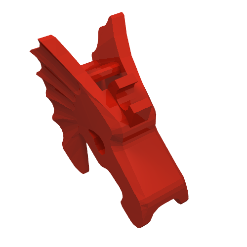 Lego Animal / Creature Accessory, Horse Battle Helmet [Winged, One Clip] / Red