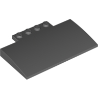 Lego Brick Curved 5 x 8 x 2/3, 4 Studs on Top / Dark Bluish Gray