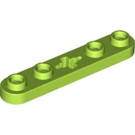 Technic Plate 1 x 5 with Smooth Ends, 4 Studs and Centre Axle Hole / Lime